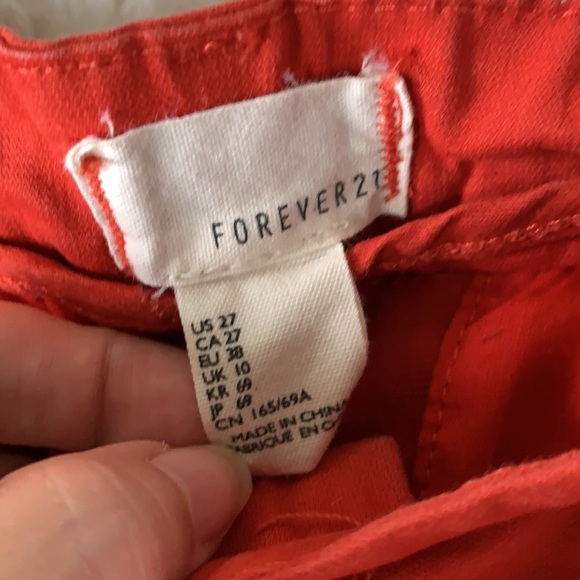 Forever 21 red pants women’s size 27 - Picture 3 of 10